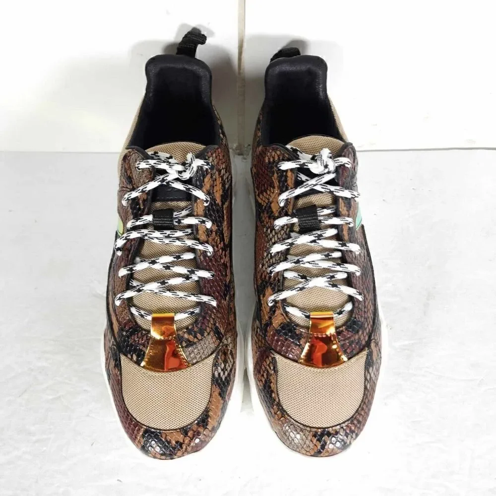 John Geiger Men's 003 US 7 Brown Python Law Top Casual Fashion Sneakers Shoes